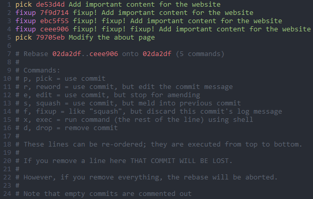 使用自动压缩进行 rebase
