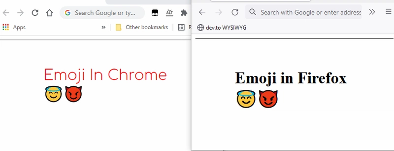 如果文本粗细较细，Chrome 浏览器中的表情符号就能恢复正常显示。