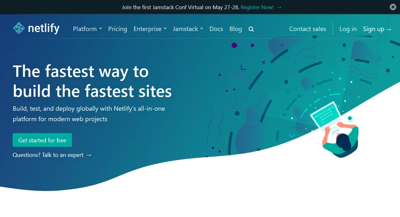 启用 JavaScript 的 Netlify 主页