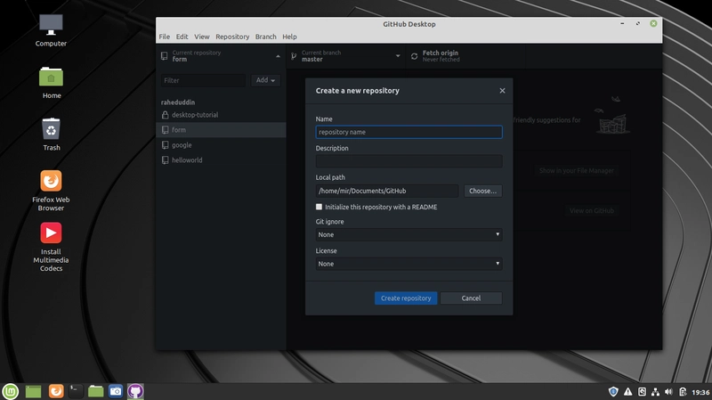 GitHub Desktop 创建仓库