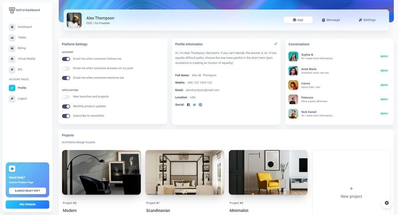 Django React Soft - 用户个人资料