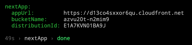 完成部署 CLI 输出