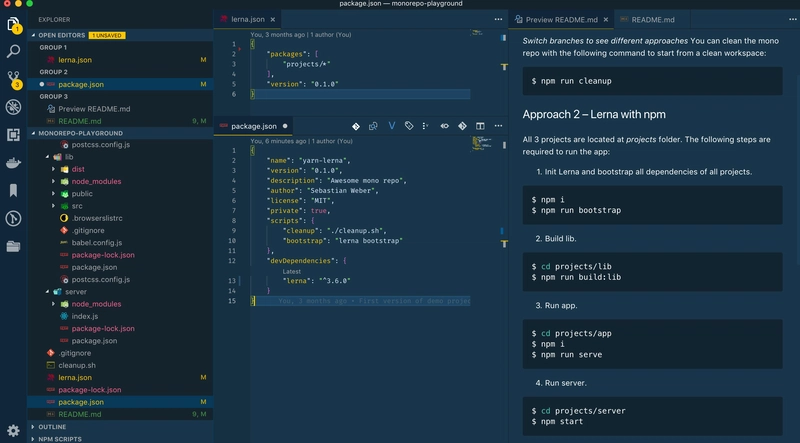 使用 npm 配置 lerna