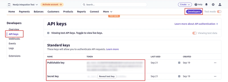 获取 Stripe 凭证