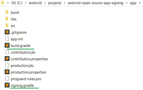 突出显示了两个文件：build.gradle 和 settings.gradle