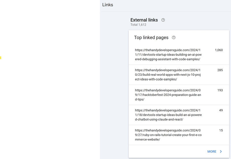 Google 控制台反向链接