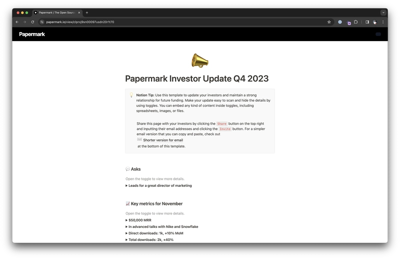 渲染后的 Notion 页面内容