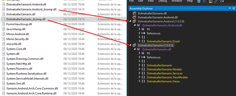 使用 dnspy 反编译 Xamarin 文件