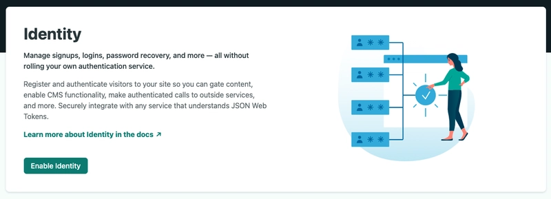 在 Netlify 仪表板上启用身份