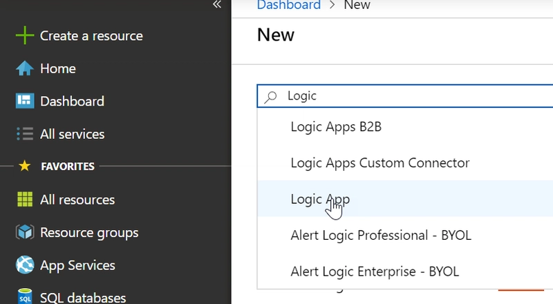 Azure门户的屏幕截图