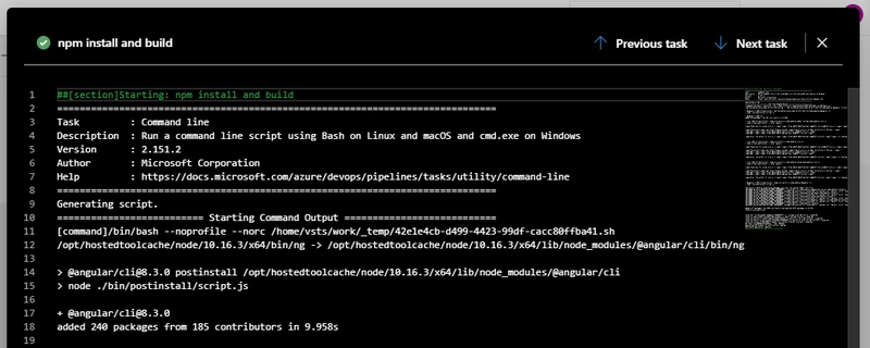 构建步骤控制台输出