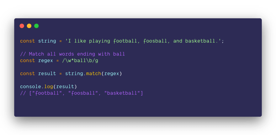 String.match() 使用示例