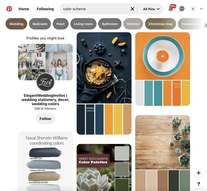 Pinterest 色彩灵感