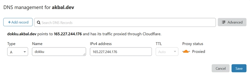 CloudFlare A 记录