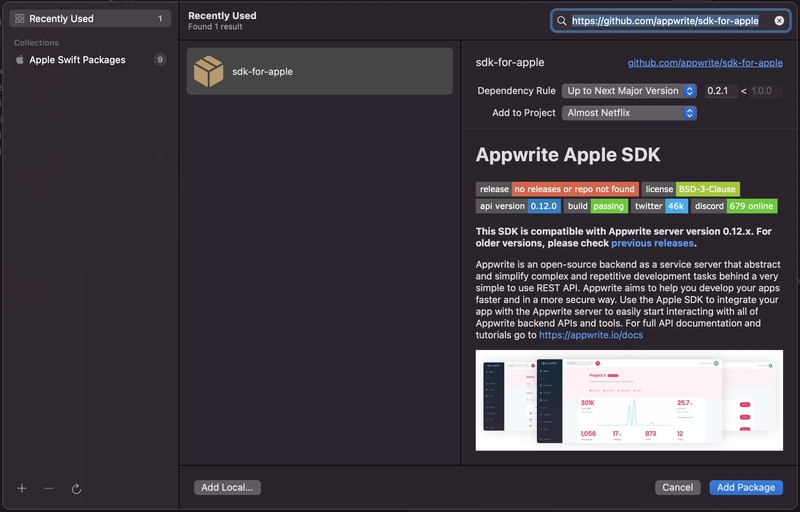 Appwrite SDK 搜索
