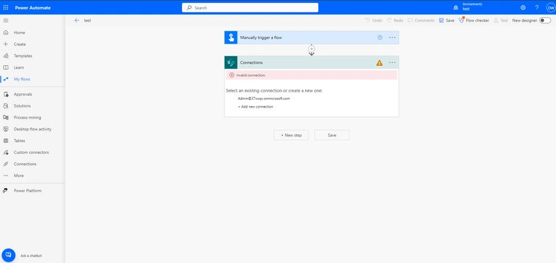 无法粘贴到新流程中