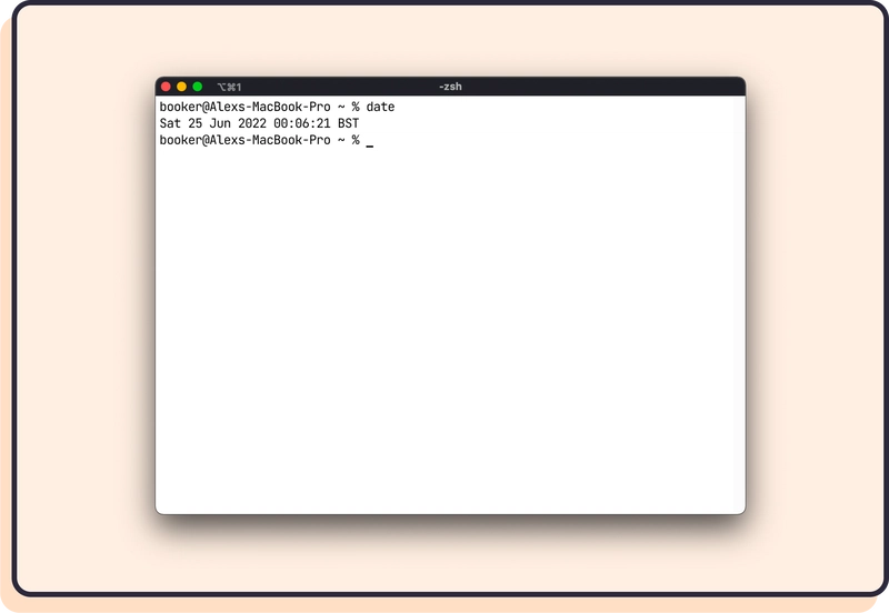 date 命令输出当前日期。截屏时，