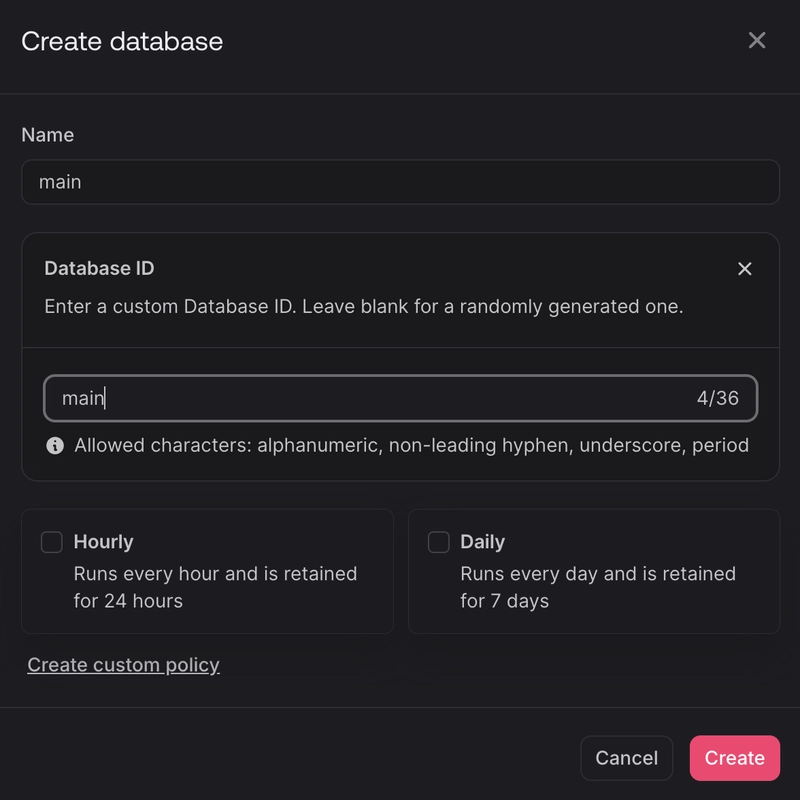 创建数据库（Appwrite）