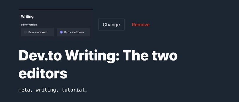 Dev.to 富文本编辑器，用于元数据