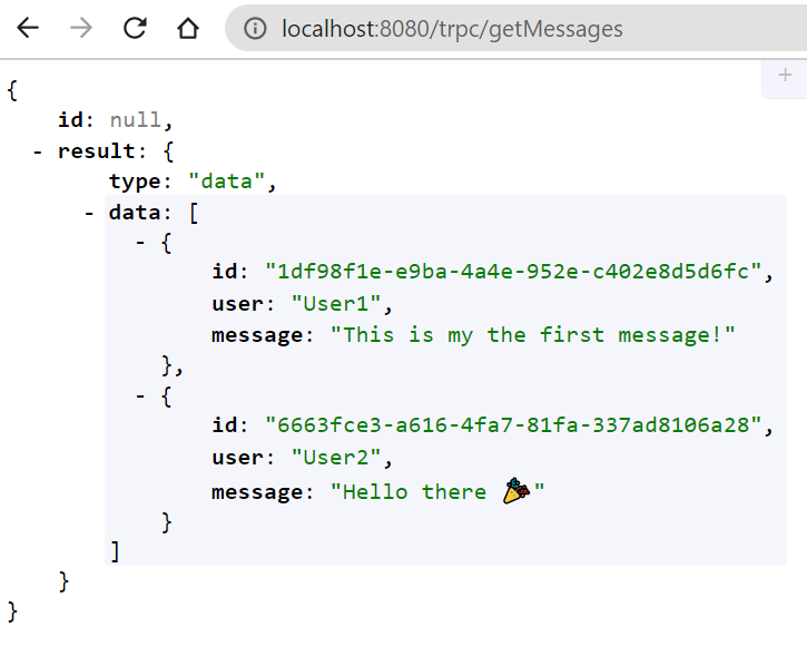 getMessages 示例数据