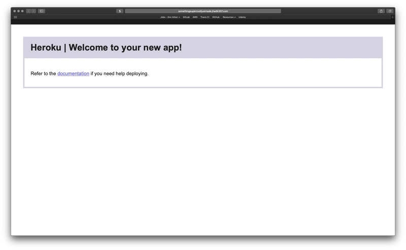 新 Heroku 站点的图片。