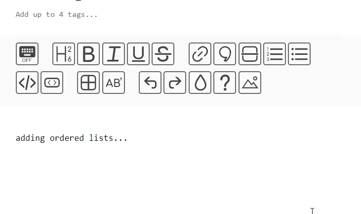 添加有序列表演示