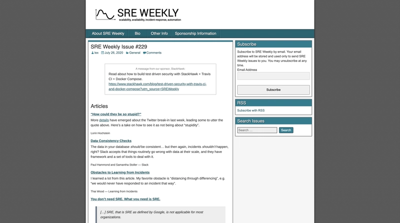 SRE周刊截图