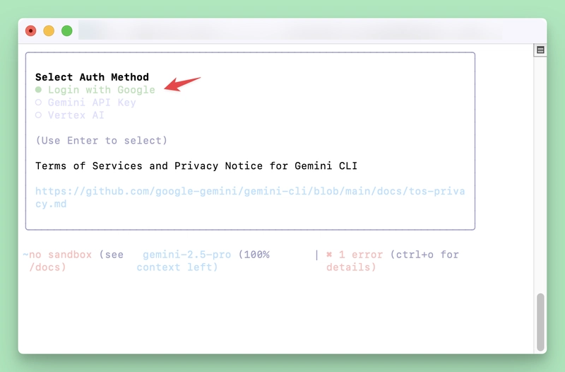 安装和使用 Google Gemini CLI