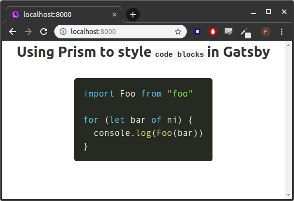 带有 Prism 和 Markdown 的页面