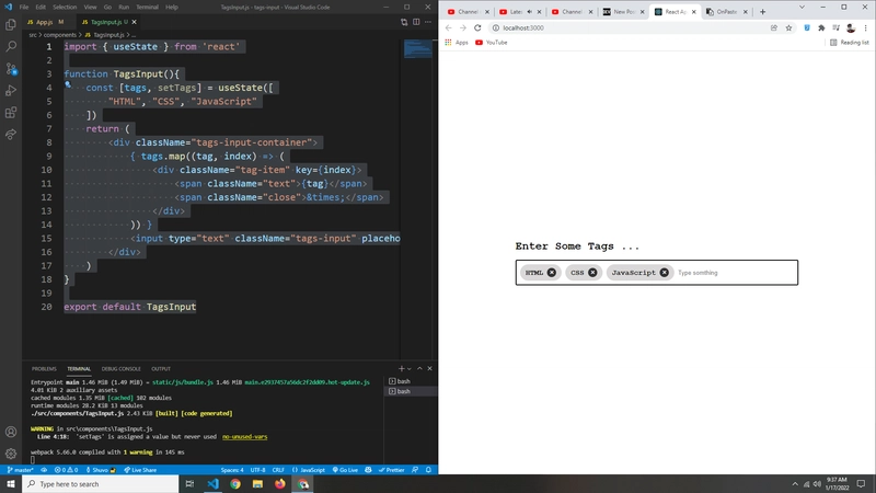 React 使用 useState 和 map 动态渲染标签