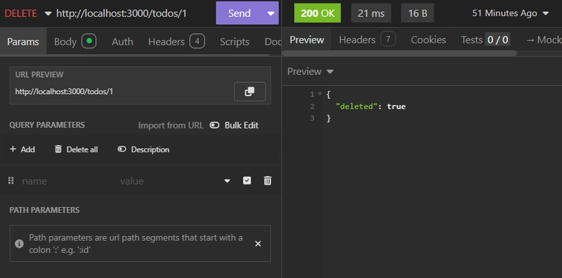 删除待办事项记录截图。