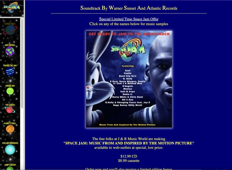 space-jam com 侧边栏 网站上所有待办事项的 Hiperlinks