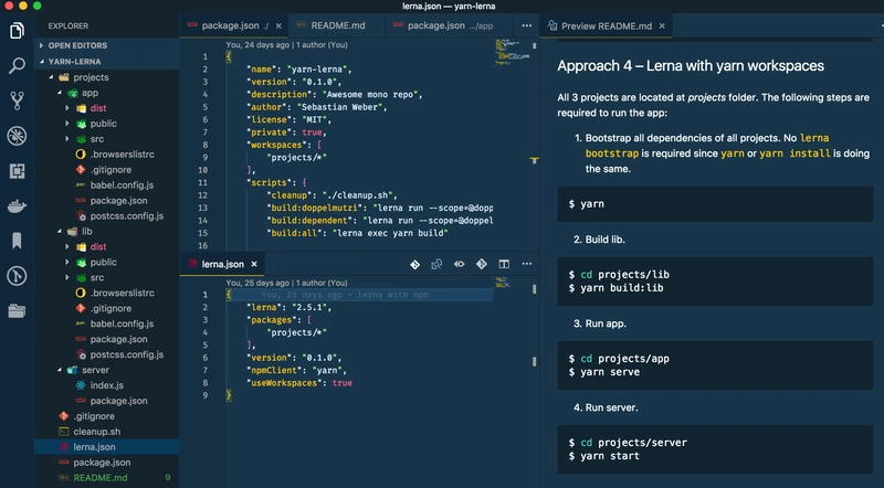 使用 yarn workspaces 设置 lerna