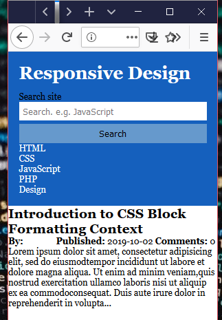 响应式设计的移动设备