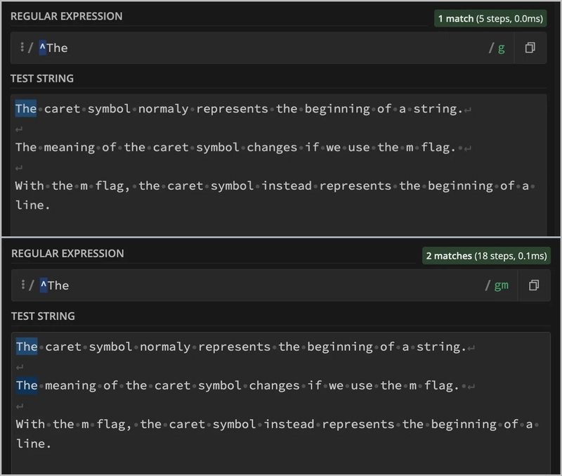 正则表达式 m 标志