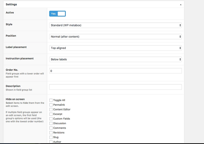 ACF 电影字段组设置