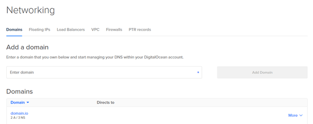 在 DigitalOcean 中添加域名