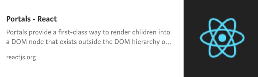 链接到门户上的 React 文档