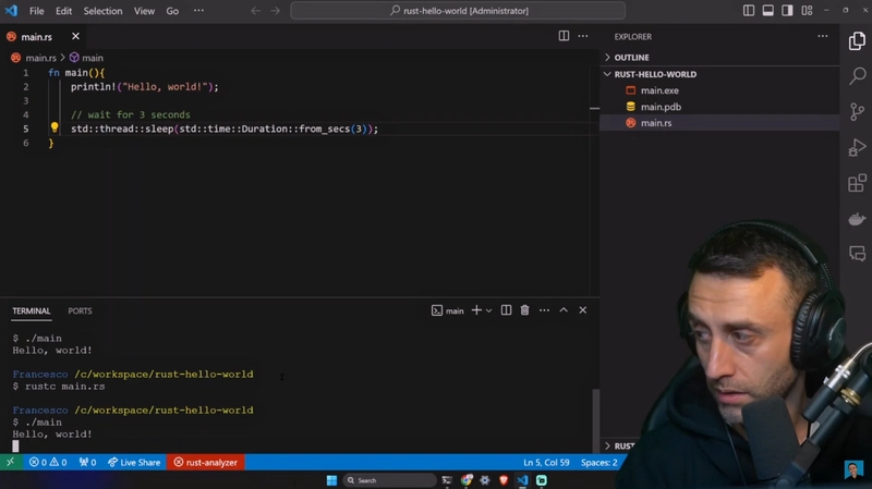 Hello world - Rust 编程教程