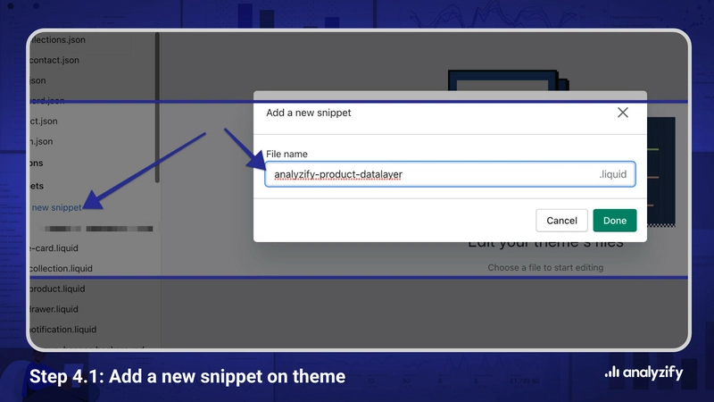 在 Shopify 主题中创建数据层代码片段