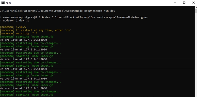nodemon 启动服务器