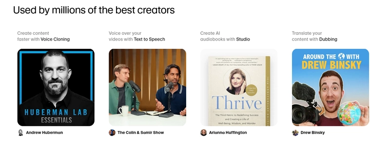 使用 ElevenLabs 的创作者