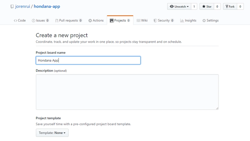创建新的 GitHub 项目板