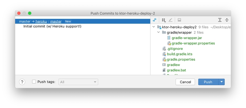 在 IntelliJ IDEA 中推送窗口