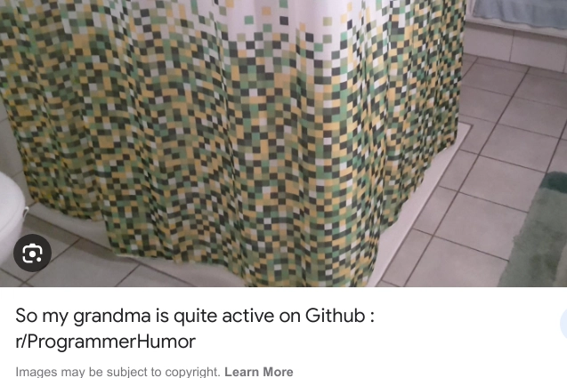 一张浴帘的图片，看起来像 GitHub 的活动统计数据。看来我奶奶在 GitHub 上很活跃啊。r/ProgrammerHumor