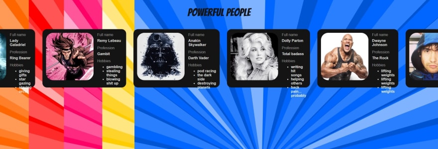 未使用 flex-wrap: wrap 时卡片超出页面范围的屏幕截图