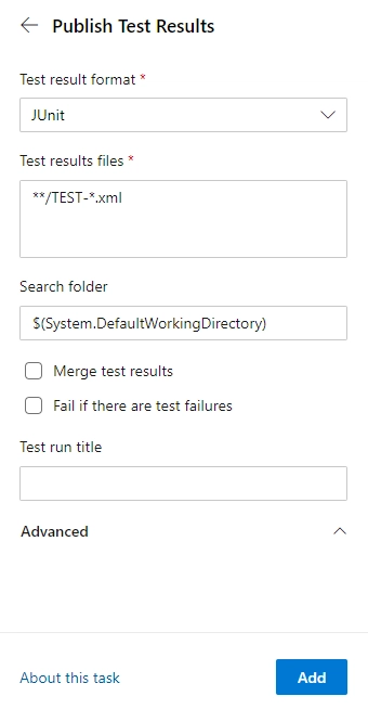 发布测试结果任务