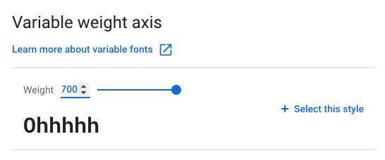 Google Fonts 可变字重范围配置快照