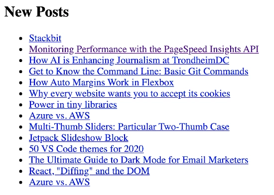 页面上显示的链接