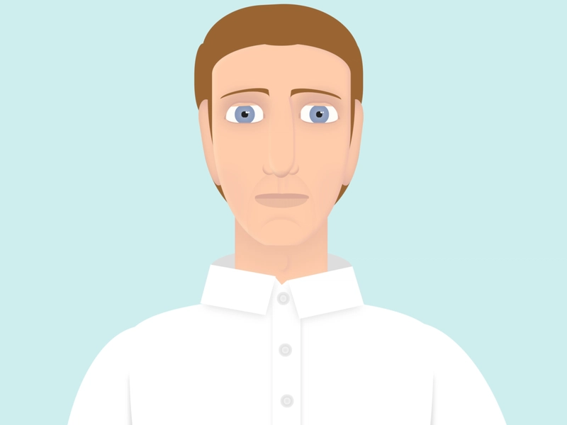 一个穿着衬衫的男人的卡通形象
